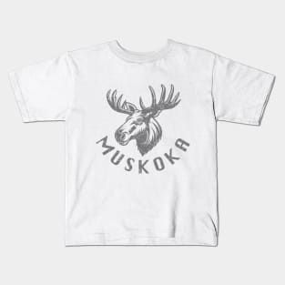 Muskoka - Moose (Dark Grey) Kids T-Shirt